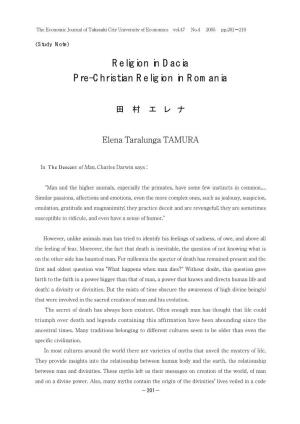 Religion in Dacia Pre-Christian Religion in Romania