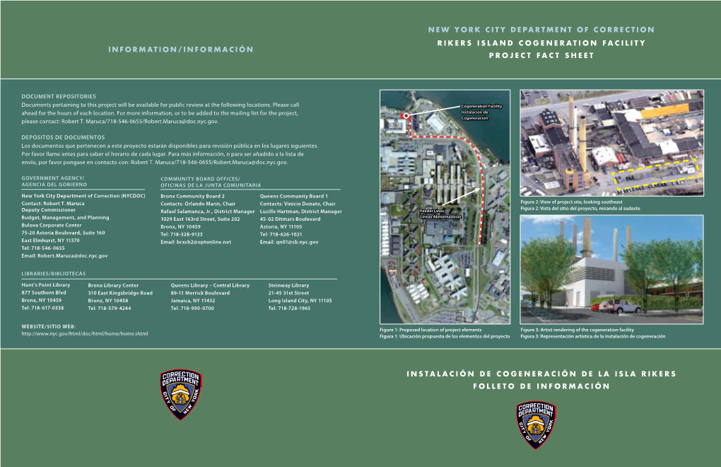 Rikers Island Cogeneration Facility Project Fact Sheet