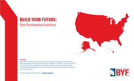 BUILD YOUR FUTURE: State Proclamation Guidelines