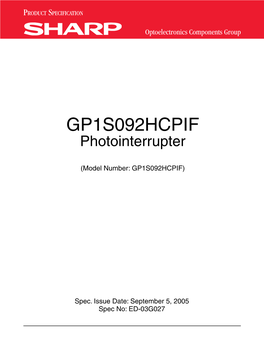 GP1S092HCPIF Photointerrupter