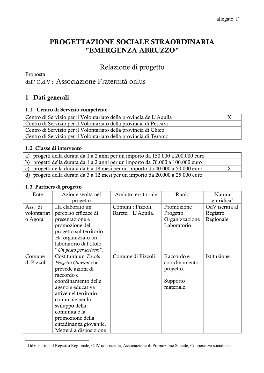 Progetto Centro Aggregazione Giovani