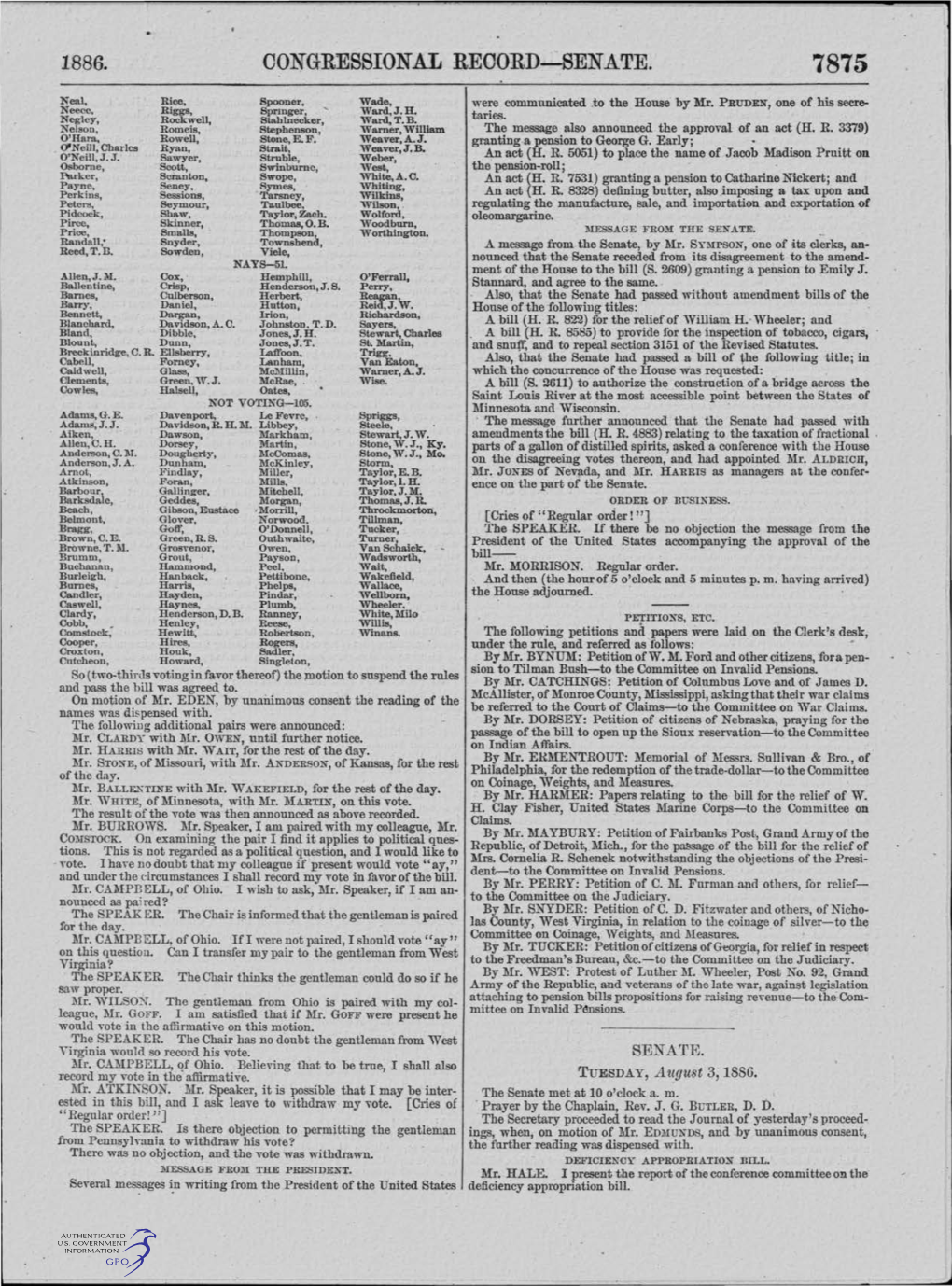1886. Congressional Record- Senate. 7875