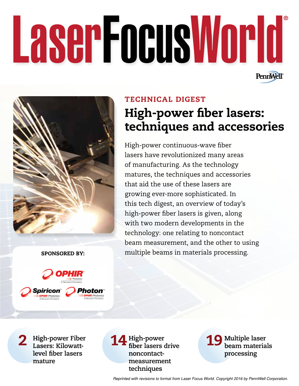 High-Power Fiber Lasers: Techniques and Accessories