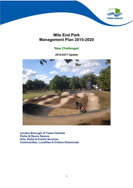 Mile End Park Management Plan 2015-2020