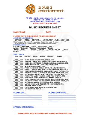 Music Request Sheet