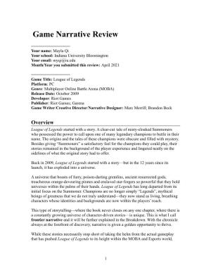 Game Narrative Review.Docx