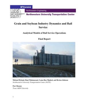 Grain and Soybean Industry Dynamics and Rail Service
