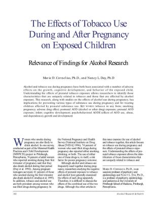 The Effects of Tobacco Use During and After Pregnancy on Exposed Children