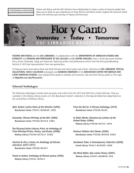 USC Visions & Voices: Flor Y Canto