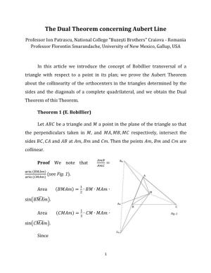 The Dual Theorem Concerning Aubert Line