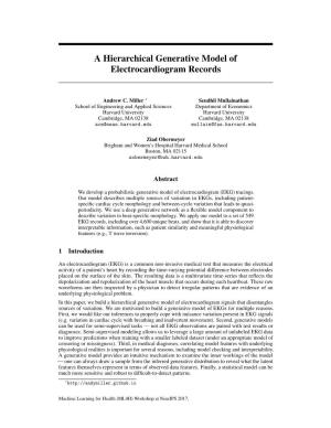 A Hierarchical Generative Model of Electrocardiogram Records