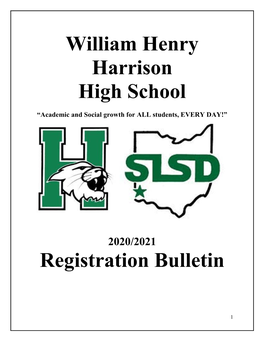 William Henry Harrison High School Registration Bulletin