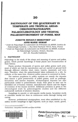 Palynology of the Quaternary in Temperate and Tropical Areas: Chronostratigraphy, Palaeoclimatology and Vegetal Palaeoenvironment of Fossil Man
