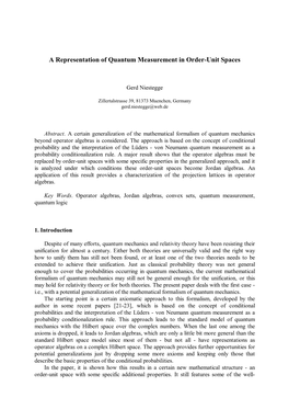 A Representation of Quantum Measurement in Order-Unit Spaces