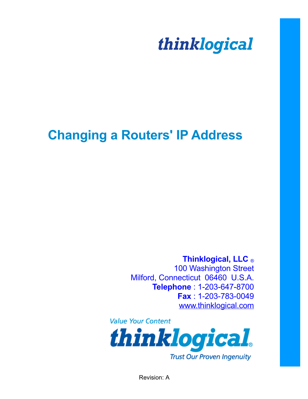 Changing a Router's IP Address