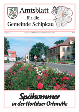 Amtsblatt Für Die Gemeinde Schipkau 8/05 1