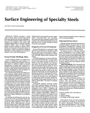 Surface Engineering of Specialty Steels