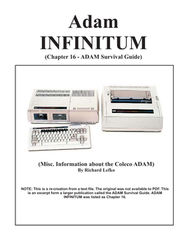 E:\COLECO\Instructions & Docs\Adam Infinitum.Cdr