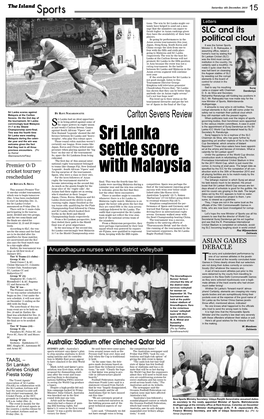Sri Lanka Settle Score with Malaysia
