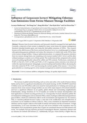 Influence of Sargassum Horneri Mitigating Odorous Gas Emissions from Swine Manure Storage Facilities