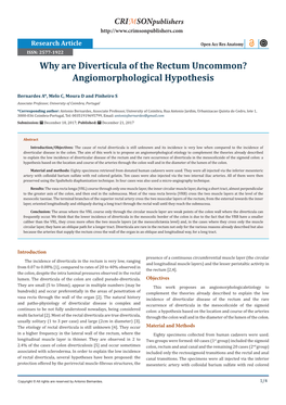 Why Are Diverticula of the Rectum Uncommon? Angiomorphological Hypothesis