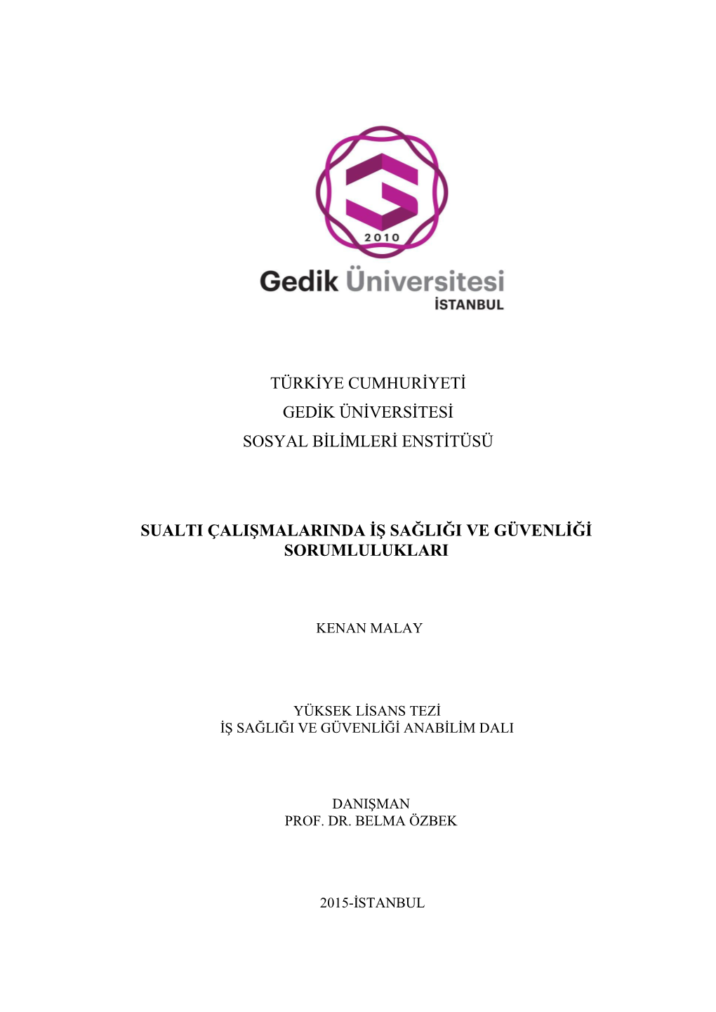 Türkiye Cumhuriyeti Gedik Üniversitesi Sosyal Bilimleri