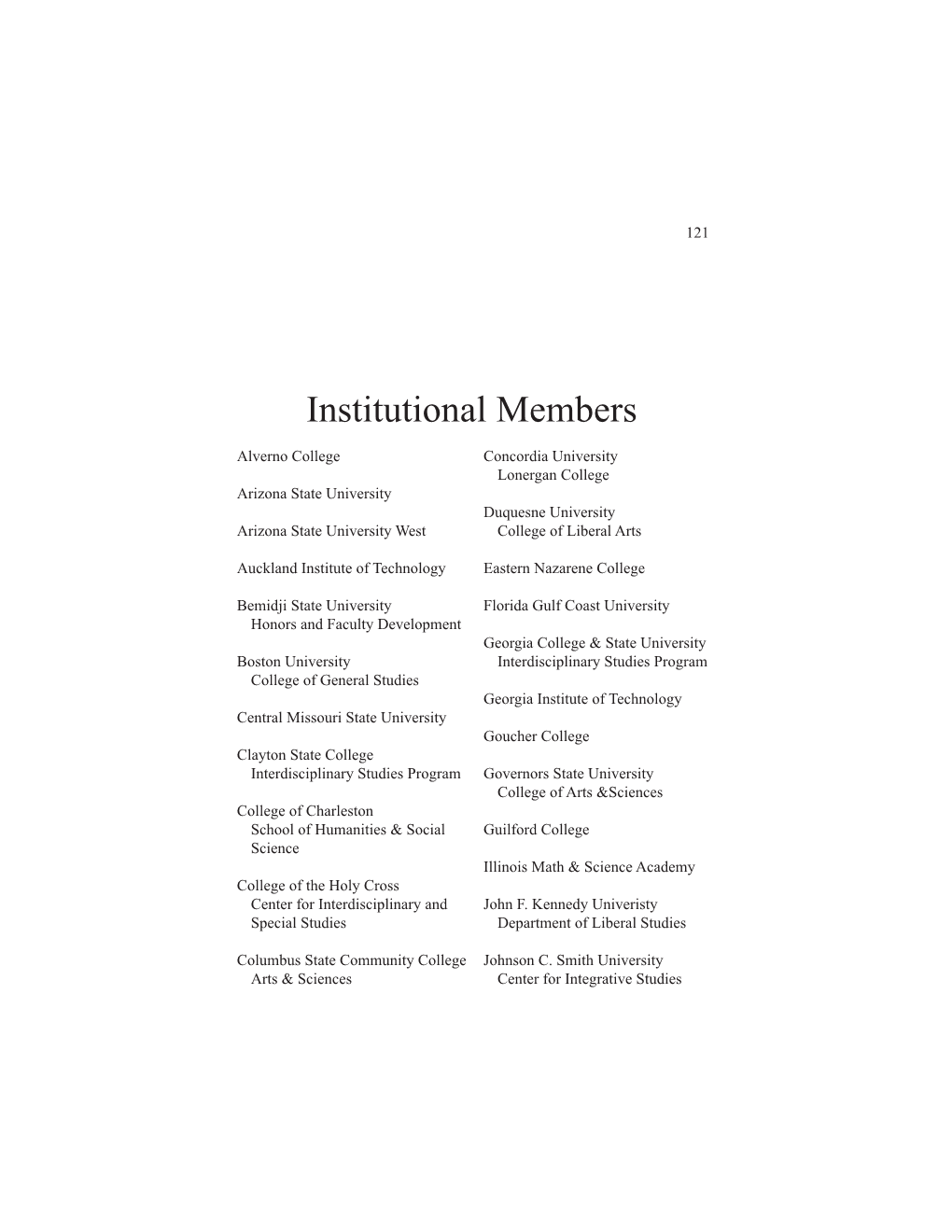 Institutional Members