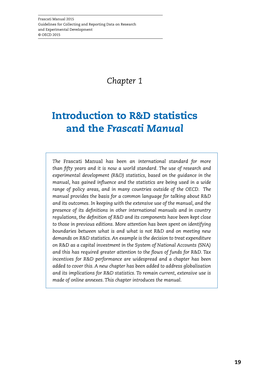 Introduction to R&D Statistics and the Frascati Manual