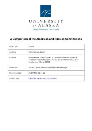 A Comparison of the American and Russian Constitutions