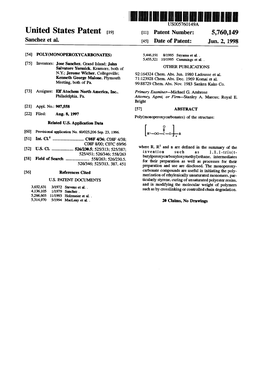 United States Patent (19) 11 Patent Number: 5,760,149 Sanchez Et Al