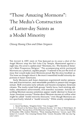 The Media's Construction of Latter-Day Saints As a Model Minority
