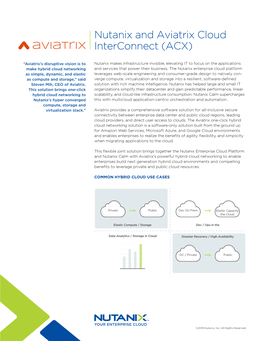 Nutanix and Aviatrix Cloud Interconnect (ACX)