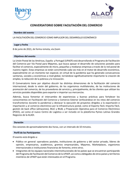 Conversatorio Sobre Facilitación Del Comercio