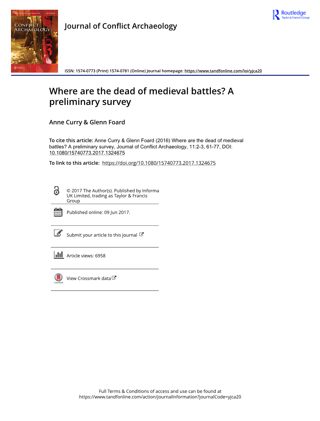 Where Are the Dead of Medieval Battles? a Preliminary Survey