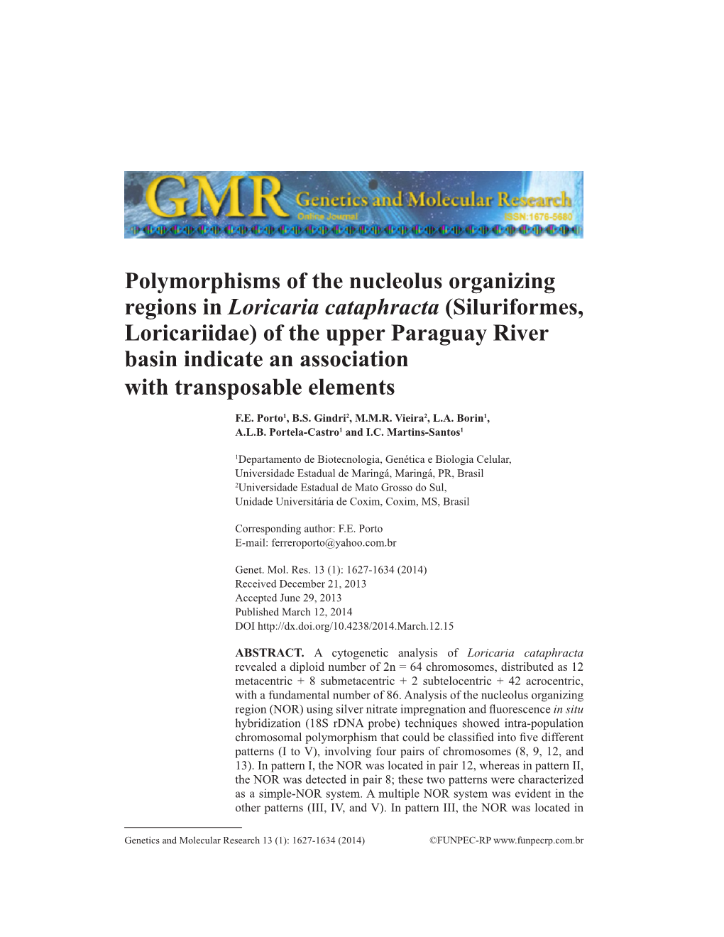 Polymorphisms of the Nucleolus Organizing Regions In