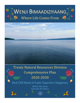 Wenji Bimaadiziyaang, Treaty Natural Resources Division's (TNR) 2020 – 2030 Comprehensive Plan (Plan)