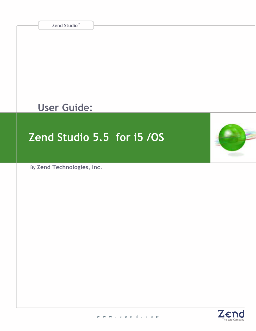 Zend Studio 5.5 for I5 /OS