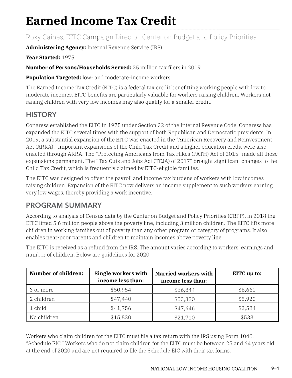 Earned Income Tax Credit