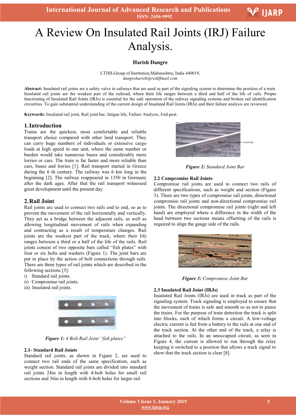 A Review on Insulated Rail Joints (IRJ) Failure Analysis