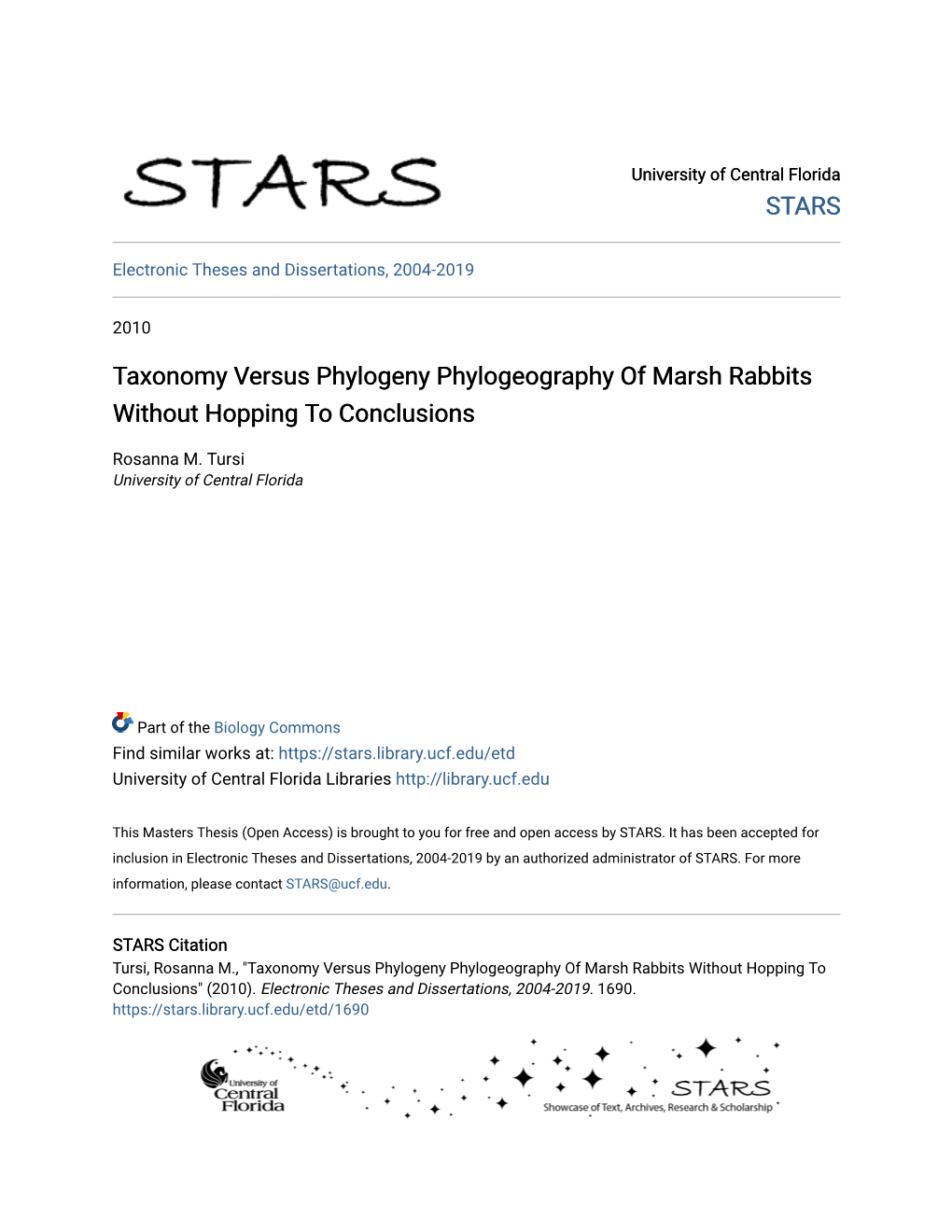 Taxonomy Versus Phylogeny Phylogeography of Marsh Rabbits Without Hopping to Conclusions