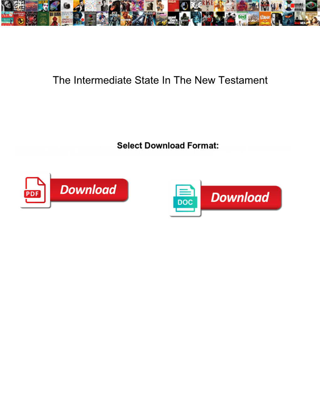 The Intermediate State in the New Testament