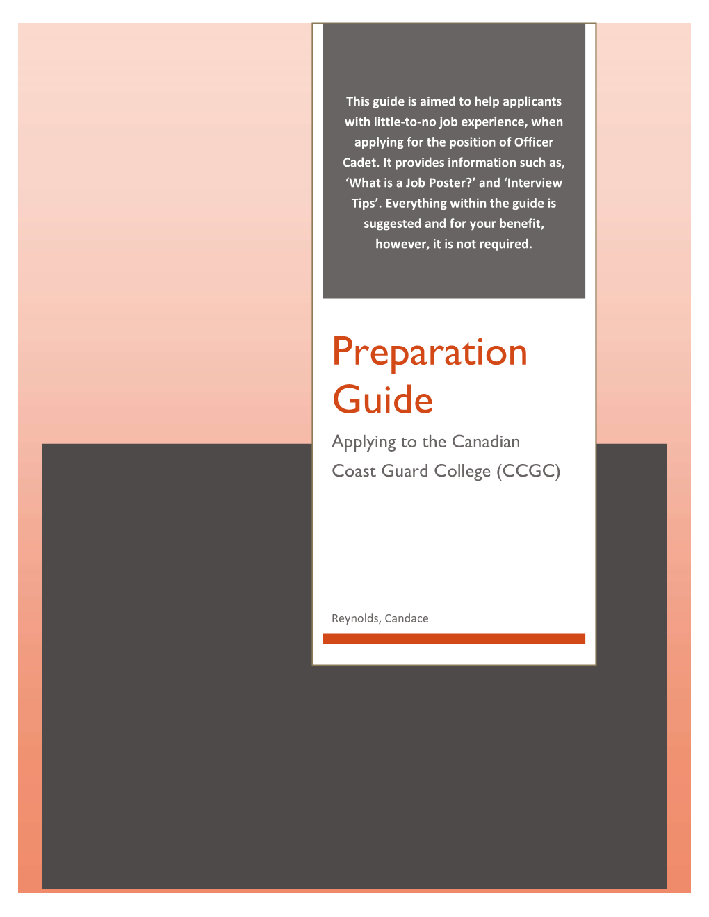 Preparation Guide Applying to the Canadian