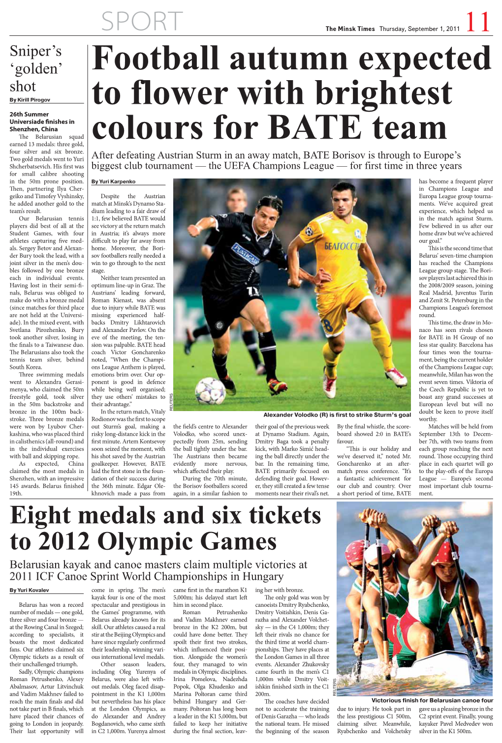 Football Autumn Expected to Flower with Brightest Colours for BATE Team