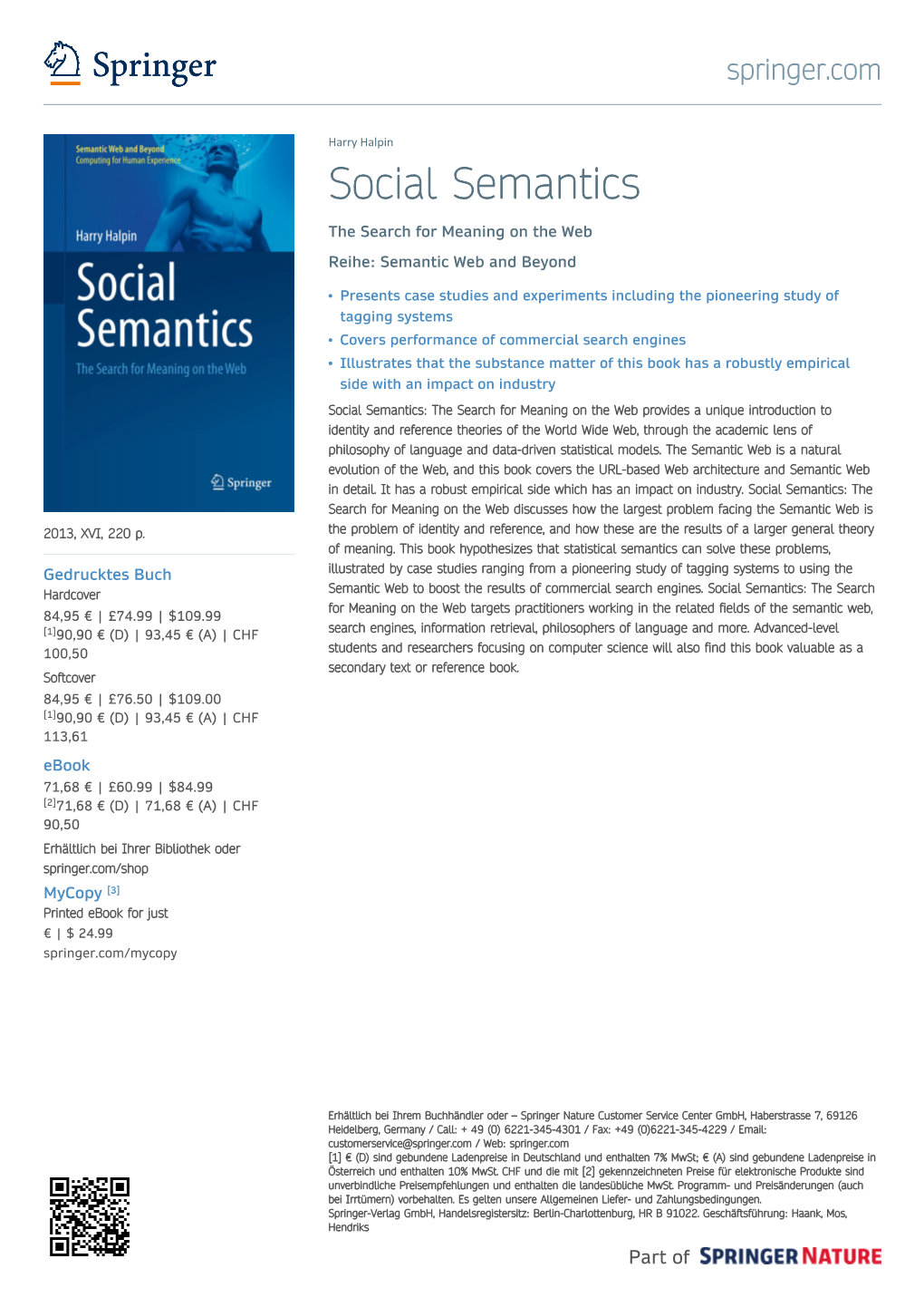 Social Semantics the Search for Meaning on the Web Reihe: Semantic Web and Beyond