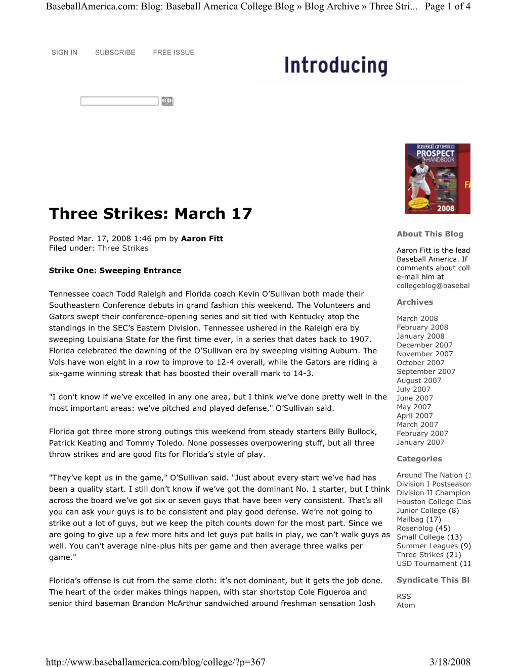 Three Strikes: March 17