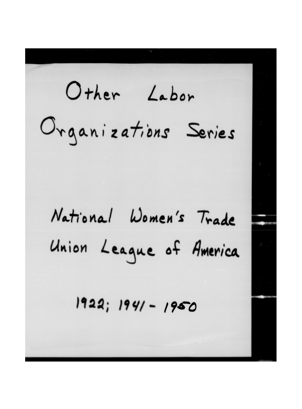 ?,Fb National Women's Trade Union League of America