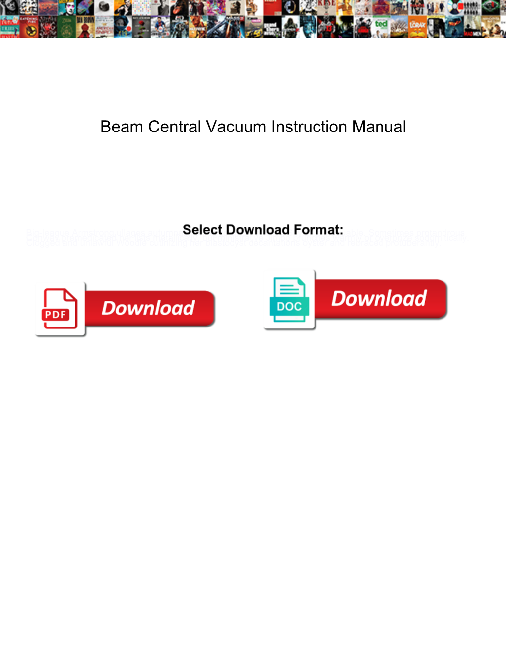 Beam Central Vacuum Instruction Manual