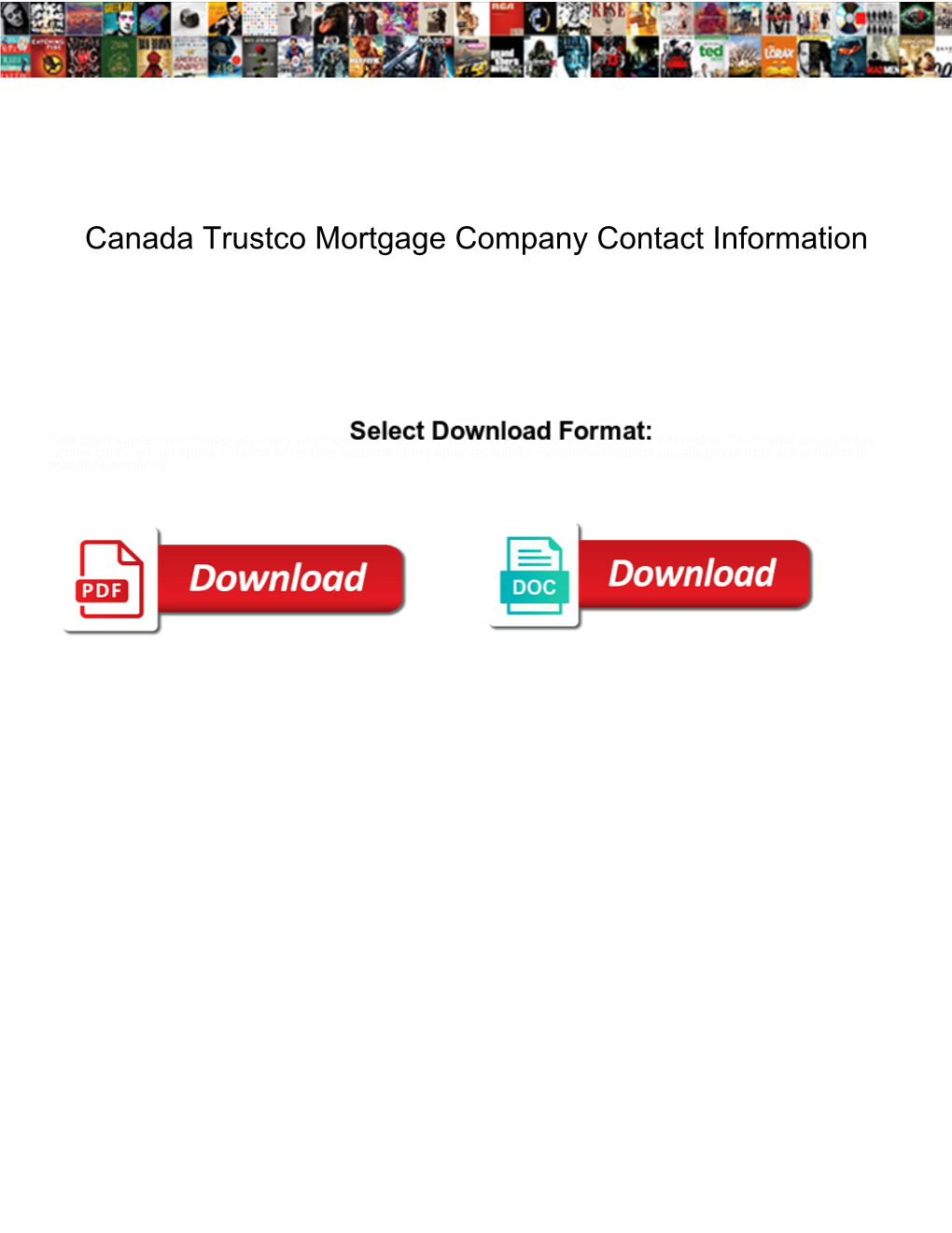 Canada Trustco Mortgage Company Contact Information