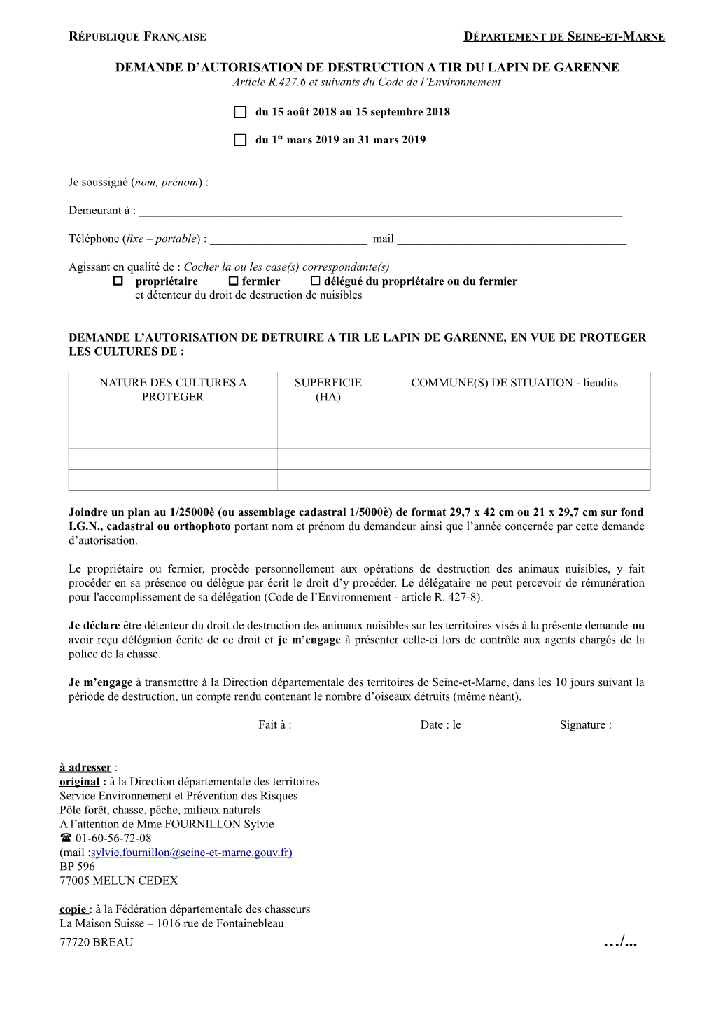 Republique Française Departement De Seine-Et