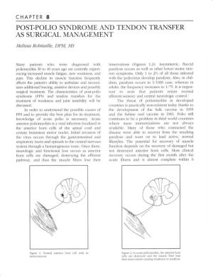 Chapter 8 Post:Polio Syi{Drome, and Tendon Transfer As Surgical Management